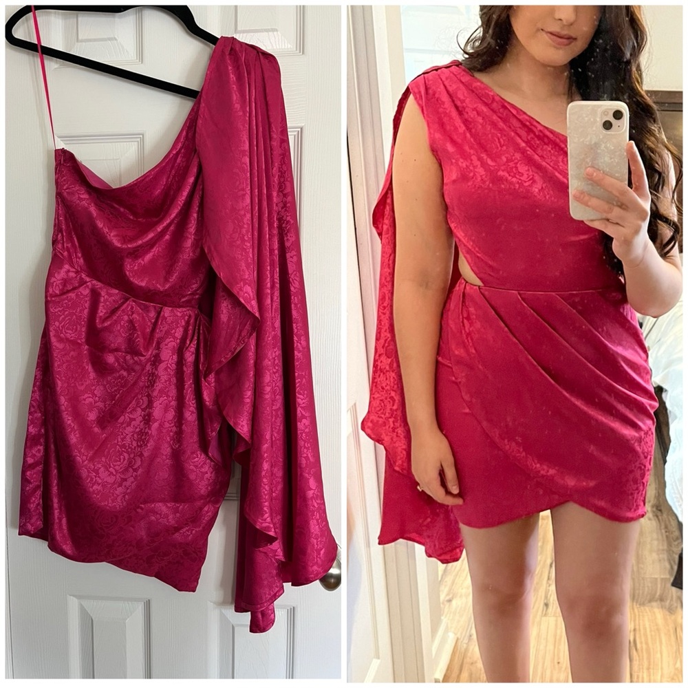 The Vintage Shop Fuchsia One-Shoulder Dress
